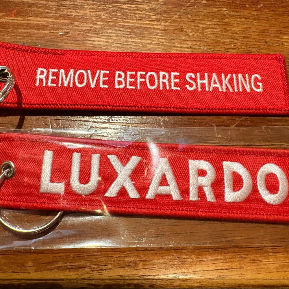 Remove before Flight Pull Tag - Remove before shaking - Luxardo Key Holder Ring